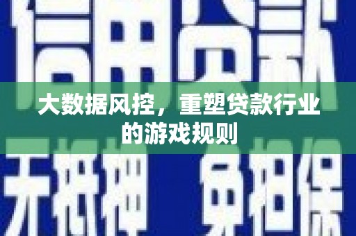 芬园大数据风控，重塑贷款行业的游戏规则