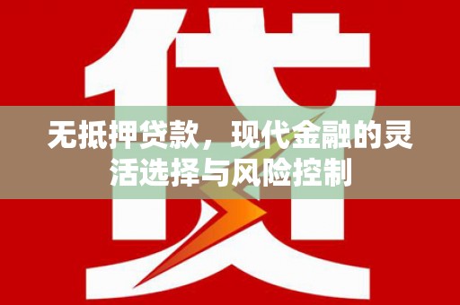 芬园无抵押贷款，现代金融的灵活选择与风险控制