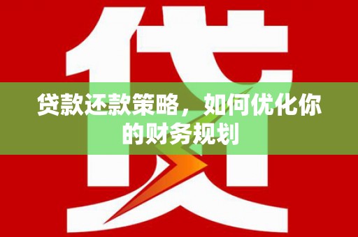 芬园贷款还款策略，如何优化你的财务规划