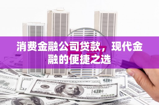 芬园消费金融公司贷款，现代金融的便捷之选