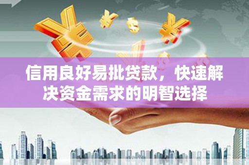 芬园信用良好易批贷款，快速解决资金需求的明智选择