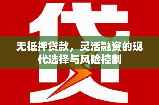 芬园无抵押贷款，灵活融资的现代选择与风险控制
