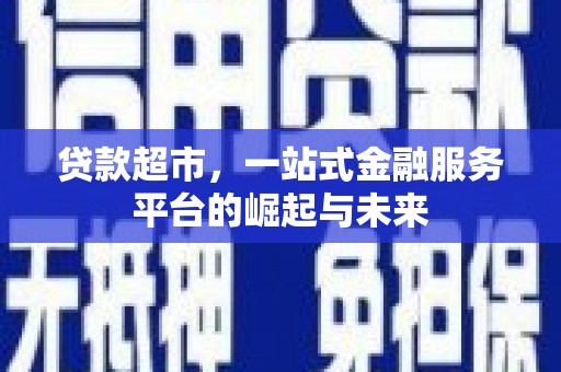 芬园贷款超市，一站式金融服务平台的崛起与未来