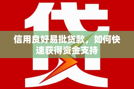 芬园信用良好易批贷款，如何快速获得资金支持