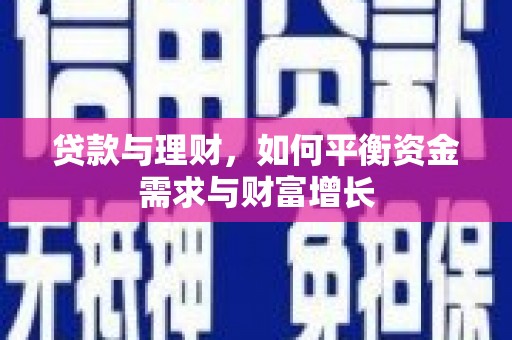 芬园贷款与理财，如何平衡资金需求与财富增长