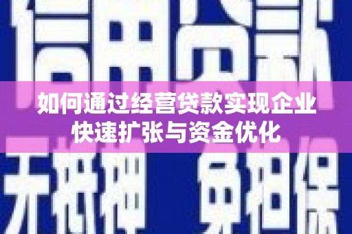 芬园如何通过经营贷款实现企业快速扩张与资金优化