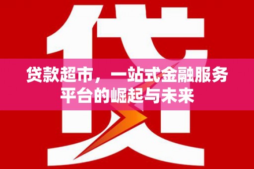 芬园贷款超市，一站式金融服务平台的崛起与未来