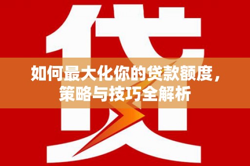 芬园如何最大化你的贷款额度，策略与技巧全解析