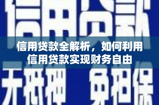 芬园信用贷款全解析，如何利用信用贷款实现财务自由